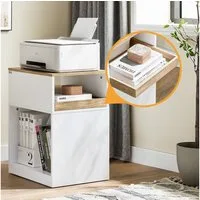 SoBuy Druckertisch ASK08, Rollcontainer mit Schubladen, Nachttisch, Beistelltisch, Rollcontainer Aktenschrank mit Rollen Rollwagen Lagerschrank