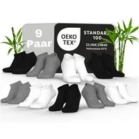 MEDOLY Sneakersocken Bambus Sneaker-Socken gegen Schweißfüße, mit 70% Viskose (9 Paar) aus Bambus-Zellstoff, ohne störenden Gummibund