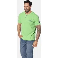 Jan Vanderstorm T-Shirt GORTAN mit Knopfleiste & Aufdruck