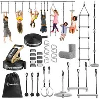 HyperMotion Slackline Ninja Slackline Parcours für Kinder – Mit 10 Hindernissen & Tasche