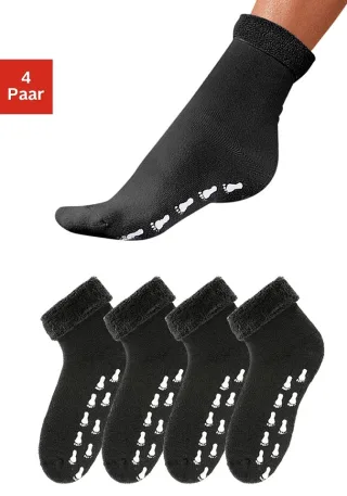 Go in ABS-Socken Packung, 4 Paar tlg. mit Antirutschsohle und Vollfrottee