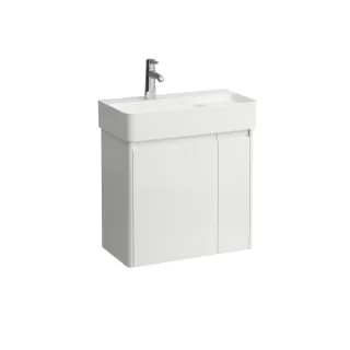LAUFEN Waschtischunterschrank BASE 2.0 294x572x515 2 Türen m. Griffmulde li f.WT H815285 weiß glzd, H4113831082611