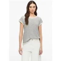 s.Oliver Kurzarmshirt T-Shirt Flammgarn-T-Shirt mit Rollkante