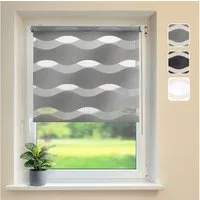 Doppelrollo Klemmfix "Wave" Duo-Rollo ohne Bohren, DomDeco, Klemm- oder Schraubmontage, Klemmbar, Kettenzug, ohne Bohren, Sicht- und Blendschutz