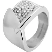 Adelia´s Fingerring Damen Ring aus Edelstahl mit Strass Steinchen