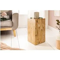 riess-ambiente Beistelltisch COLUMNA 50cm natur/teakgrau - Akazie, gekälkt, Massivholz, Dekoration (Einzelartikel, 1-St), Natürliche Dekosäule im Shabby Chic Look - ideal für Wohn- & Esszimmer