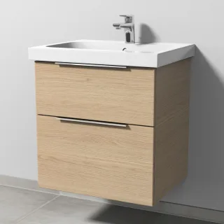 Sanipa 3way Waschtischunterbau zu Geberit iCon Light Waschtisch mit 2 Auszügen, Eiche-Nordic UM57348