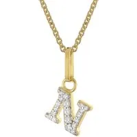 trendor Kette mit Anhänger 28266-N, für Damen mit Buchstabe N 925 Silber Vergoldet