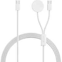 XLAYER Kabel 2-in-1 feingewebtes Kabel USB Typ C & Apple Watch Charger 1.5 m Smartphone-Kabel, 2-in-1 Multi-USB-Ladekabel I Ein USB-Kabel für gleich 2 Mobilgeräte I Apple Watch Ladestation mit magnetischer Funktion I USB Typ-C Technologie I Schnelles
