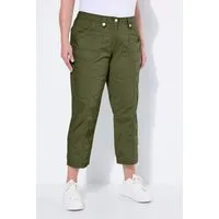 Ulla Popken Funktionshose 7/8-Cargohose Krempelriegel Komfortbund