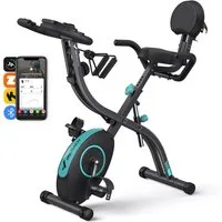 MERACH Fitnessbike Neu 4-in-1 Heimtrainer Fahrrad Klappbar, Extra Bequem & Leise, (mit 16 stufiger magnetischer Widerstand, Tabletständer, 1-tlg., Fahrrad Senioren mit LCD Monitor, Pulsmessung, Kompatibel mit Kinomap), Indoor Bike, Fitnessbikes, bis 