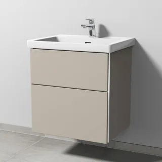 Sanipa 3way Waschtischunterbau zu Villeroy & Boch Subway 3.0 Waschtisch mit 2 Auszügen, Kaschmir-Mat BP8461U