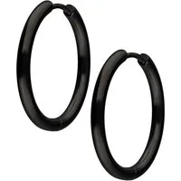Wildcat Paar Ohrhänger Little Hoops - Schwarz, 20,0 mm, Chirurgenstahl 316L - wasserfest, langlebig, hautverträglich