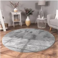 Paco Home Fellteppich Kunstfell Soft 380, rund, Höhe: 14 mm, Langflor, Kuschelteppich - besonders weich, Uni-Farben