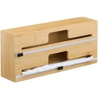 relaxdays Folienspender aus Bambus, 2