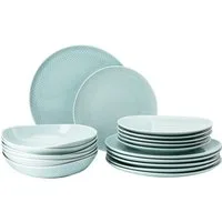 Rosenthal Teller-Set Junto Opal Green Teller-Set 18t, Porzellan, Sets