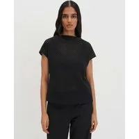 someday Kurzarmshirt Kalura Funnel Neck und semitransparente Lochstruktur