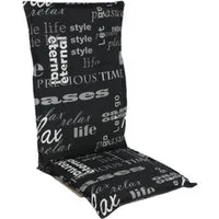 BURI Hochlehnerauflage Hochlehner Auflage Lifestyle Sitzkissen Gartenstuhl schwarz 123x50x6cm