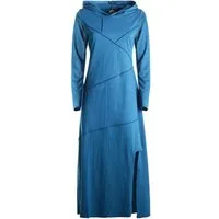 Vishes Maxikleid Damen knöchellanges Kleid Baumwolle Patchwork Design Kapuzenkleid Alternative Bekleidung, Ethno, Hippie, Retro Style