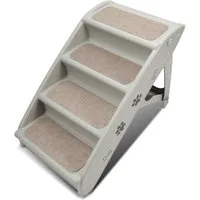 Clanmacy Haustiertreppe 4-Stufige Hundetreppe Hunderampe Haustiertreppe bis 75 kg Klappbar, Anti Rutsch