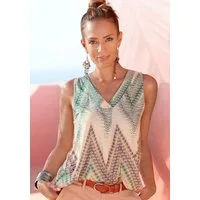 LASCANA Tanktop mit Alloverprint und V-Ausschnitt, sommerliches Blusentop