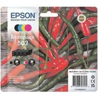 Epson 503 Tintenpatrone (Set, 4-tlg., Original Druckerpatronen, schwarz, cyan, magenta, gelb)