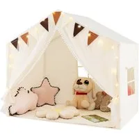 COSTWAY Spielzelt Spielhaus 146 x 96 x 133 cm, mit Netzfenstern