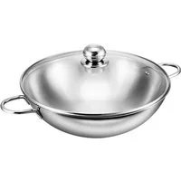 Kopf Wok Josie 32 cm, Edelstahl, Ø 32 cm, inkl. Glasdeckel, Induktion