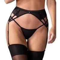 Obsessive Strapsgürtel Strapsgürtel mit Spitze - schwarz, transparent