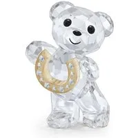 Swarovski Dekofigur Kristallfigur Sammelfigur KRIS BEAR LUCKY HORSESHOE (1 St), Swarovski® Kristall mit schwarzem Emaille