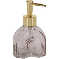 Meinposten Seifenspender Flüssigseifenspender Retro braun beige gold Glas Pumpkopf, (1-tlg)