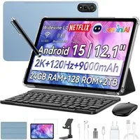blackview 2026 12“ Mega2 128/256GB 4G LTE Android 15 2,4K Display Tablet (12", 256 GB, Android 15, 4G (LTE), 5G WiFi, 2K, Android 15, 9000mAh, 4G LTE, 128/256GB)