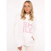 Zwillingsherz Hoodie "Alissa" Langarm, Kapuze, Neon-Details, Kordelzug, Frontprint, Kängurutasche