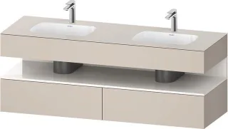 Duravit Qatego Einbauwaschtisch mit Konsolenwaschtischunterbau Taupe Matt 1600x550x600 mm - QA479702 QA4797022910000