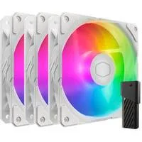SickleFlow Edge 120 ARGB White Edition Fan Kit, Gehäuselüfter weiß, 3er-Pack, mit A1 Mini LED Controller, 120 mm
