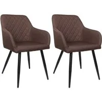 Albatros International Esszimmerstuhl Esszimmer Stühle 2 er Set SILA, Stuhl Stühle Esszimmerstühle, Küche (2er Set, Braun, Stoff Bezug), Küchenstuhl Küchenstühle Essstühle für den Esstisch Ess Stühle