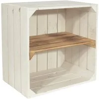 CHICCIE Weinregal Wino Flaschenregal aus Holz Weiß Geflammt 1x Regal, 1-tlg.