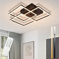 Nettlife LED Deckenleuchte Wohnzimmer Schwarz Dimmbar Eckig Modern 36W mit Fernbedienung, Dimmbar, LED fest integriert, Farbwechsler, Küchenlampe Flur Schlafzimmerlampe Deckenleuchten für Küche Büro