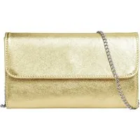 Caspar Clutch Abendtasche Metallic Leder Damen Tasche - PREMIUM LINE - Modell No.779, leicht, elegant & langlebig- 100% Echtleder - Handmade in Italy