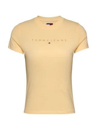 Tommy Jeans - T-Shirt Slim Fit gelb - Gr. - M