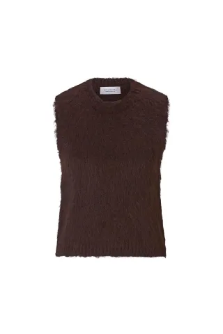 Rich & Royal - Crew Nk Brushed Sleevless Set chocolate torte - Gr. - M