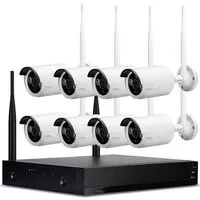 Casativo Überwachungskamera 150m Profi Funk Überwachungssystem 8 QHD-2K IRKameras & Rekorder IP66 (Außenbereich, Personenerkennung, Reichweite 150 Meter, Nachtsicht 25 Meter, Tuya App)