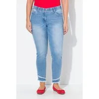 Ulla Popken Regular-fit-Jeans Jeans Sarah Fransensaum schmales Bein knöchellang