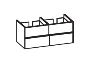 Artiqua 116 Waschtischunterschrank, Quarzgrau Matt Select, 116-WU4L-AC09-7163-173 116-WU4L-AC09-7163-173