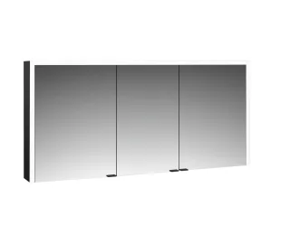 emco LED-Lichtspiegelschrank Prime 3 Aufputz, 1600 mm, 3-türig, schwarz, 949714308 949714308