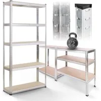 Arebos Schwerlastregal 180x90x40 cm, 5 Böden, 875 kg Traglast, Steckregal, Lagerregal, Stück, Flexibel einsetzbar: für Werkstatt, Garage, Keller oder Lager