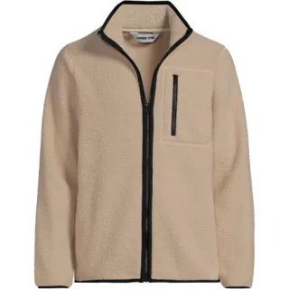 Teddyfleece-Jacke mit Reißverschluss für Herren, Herren, size: regular, Blau, Polyester, by Lands' End