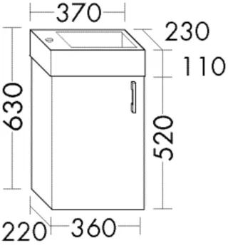 Burgbad Keramik-Waschtisch+Waschtischunterschrank System 30 Preisgruppe 3 Diago Anthrazit Solid SHNA037RF3358C0001
