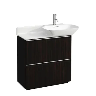 LAUFEN Waschtischunterschrank BASE 348x769x768 bodenst. 2Schubl Griff alu. f.WT H813301/2 ulme dunke H4030021102631