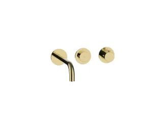 Herzbach MODUL7 PUSH Thermostat Waschtisch-Wandbatterie Farbset 210mm PVD Gold, 70.702103.1.03 70.702103.1.03